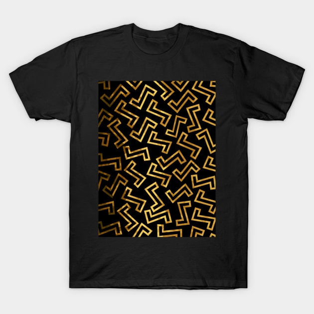 GEOMETRIC Shapes Gold T-Shirt by SartorisArt1